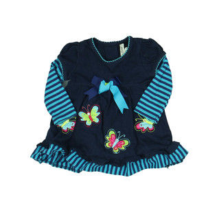 Rare, Too! Girls Blue | Butterflies Dress size: 12 Months